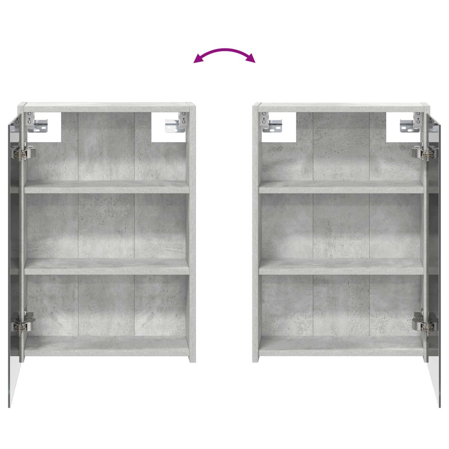 Bathroom Mirror Cabinet Concrete Grey 43 x 16 x 62.5 cm