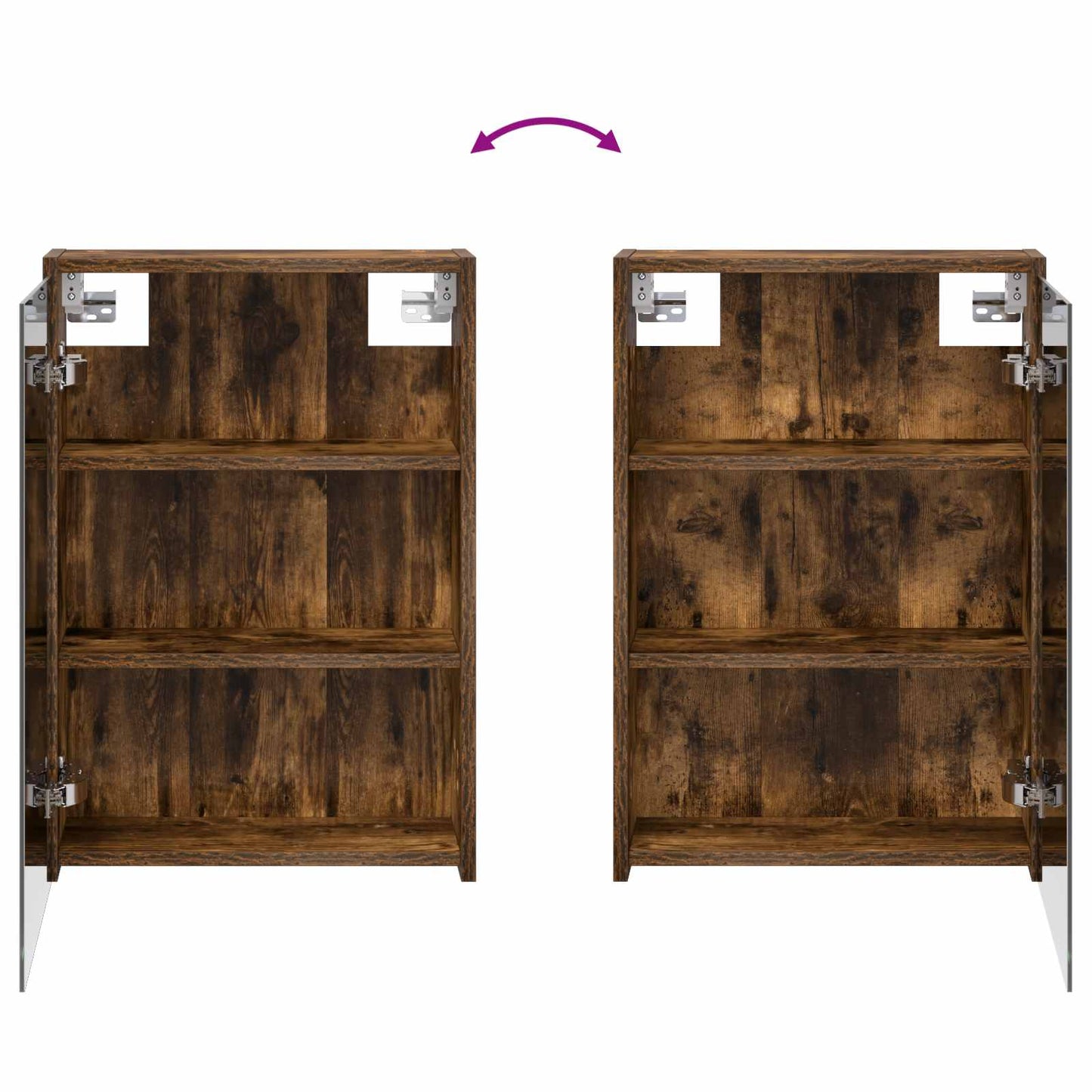 Bathroom Mirror Cabinet Smoked Oak 43 x 16 x 62.5 cm