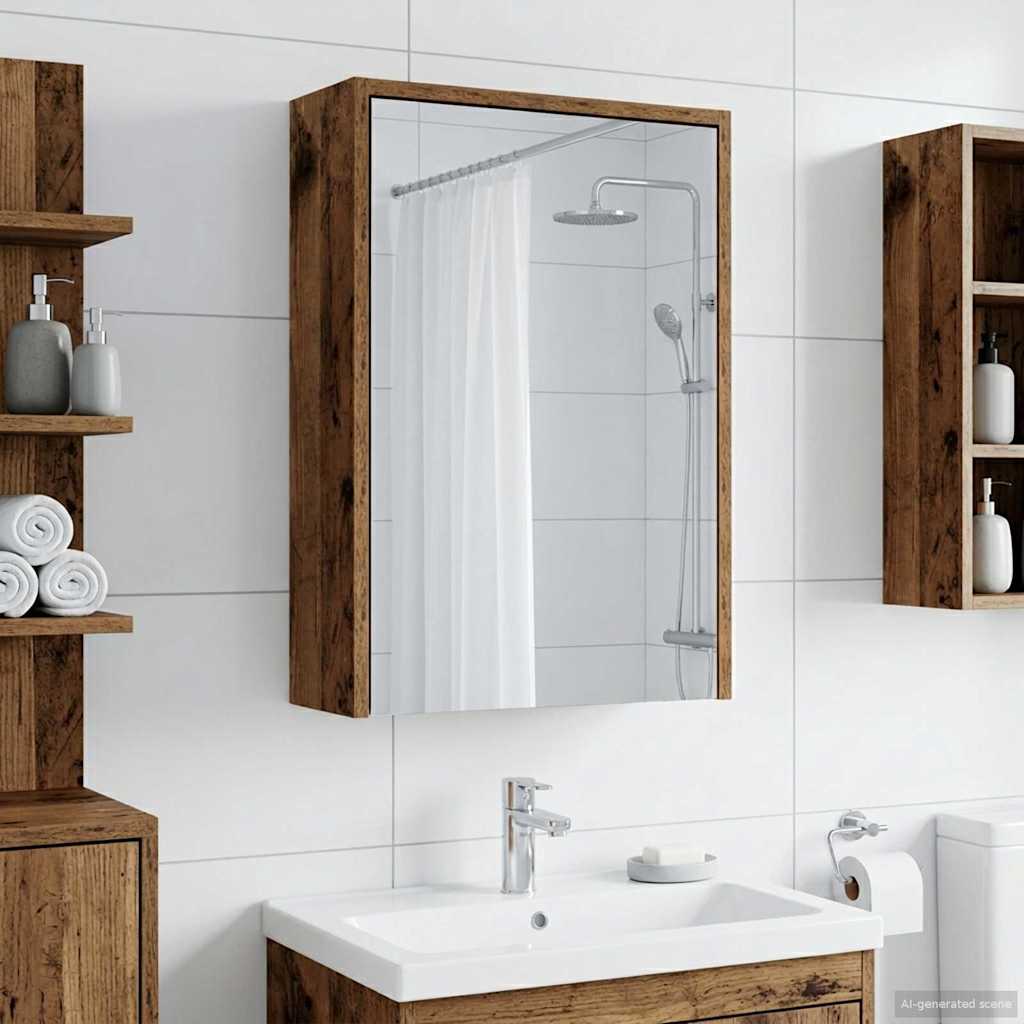 Bathroom Mirror Cabinet Old Wood 43 x 16 x 62.5 cm