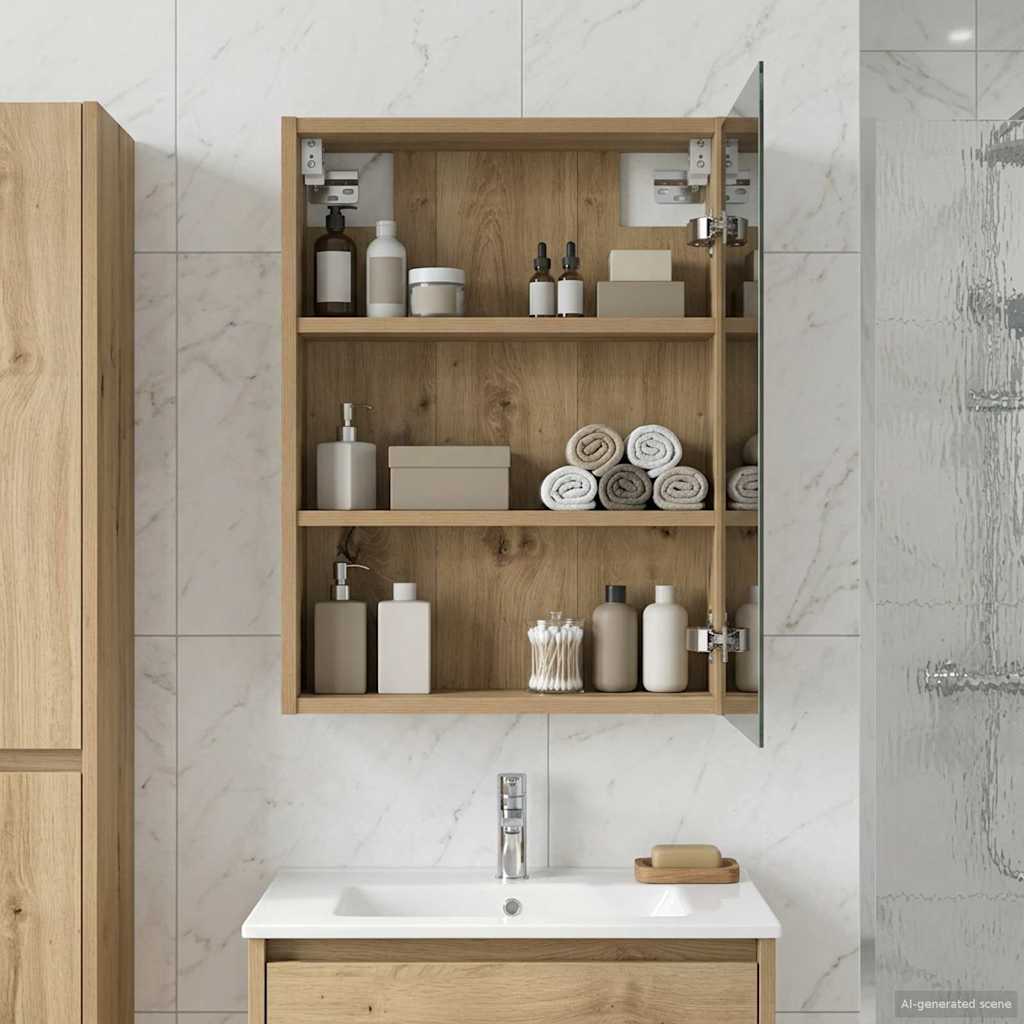 Bathroom Mirror Cabinet Artisan Oak 43 x 16 x 62.5 cm