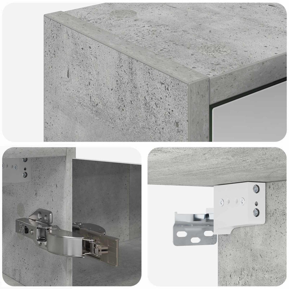 Bathroom Mirror Cabinet Concrete Grey 43 x 16 x 62.5 cm