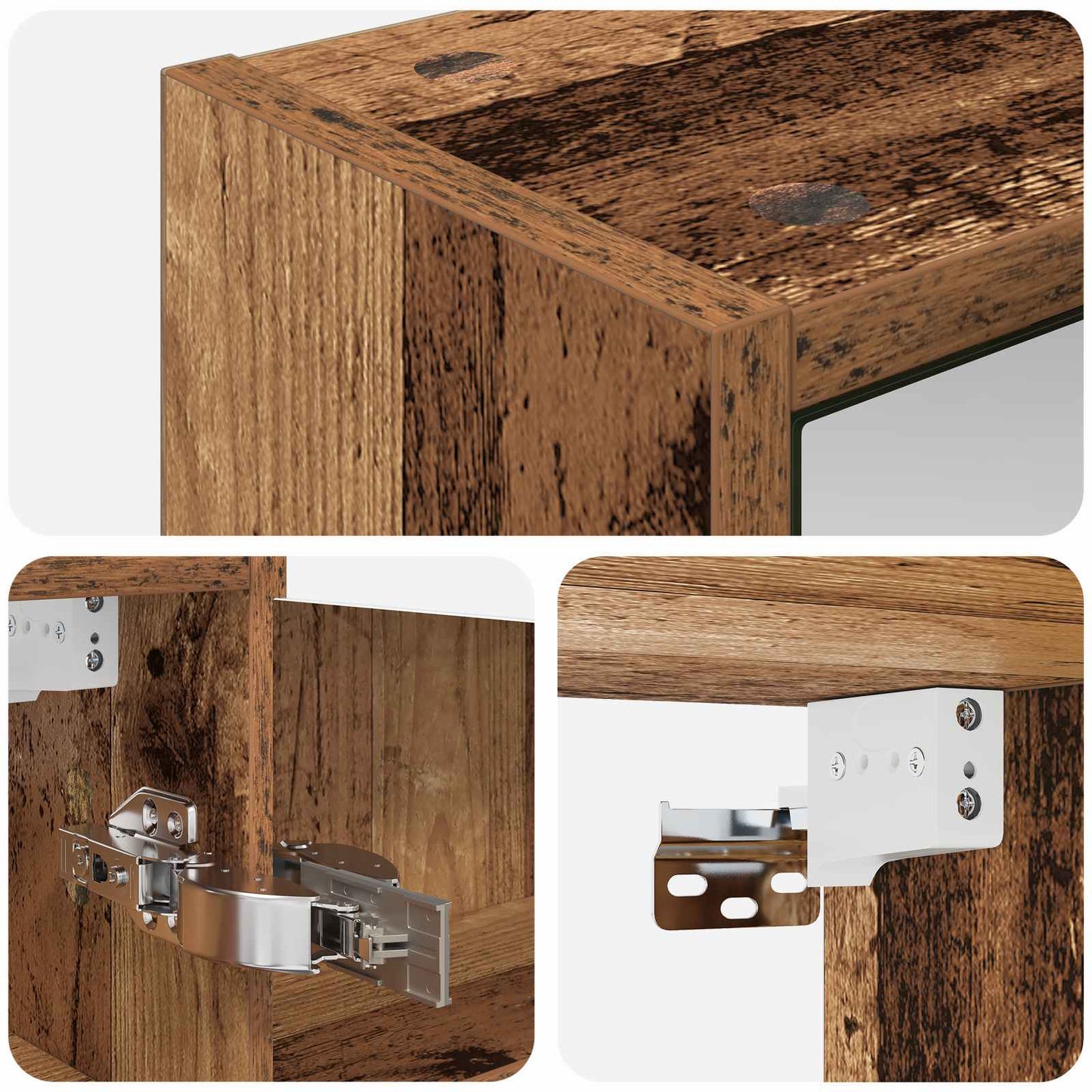 Bathroom Mirror Cabinet Old Wood 43 x 16 x 62.5 cm