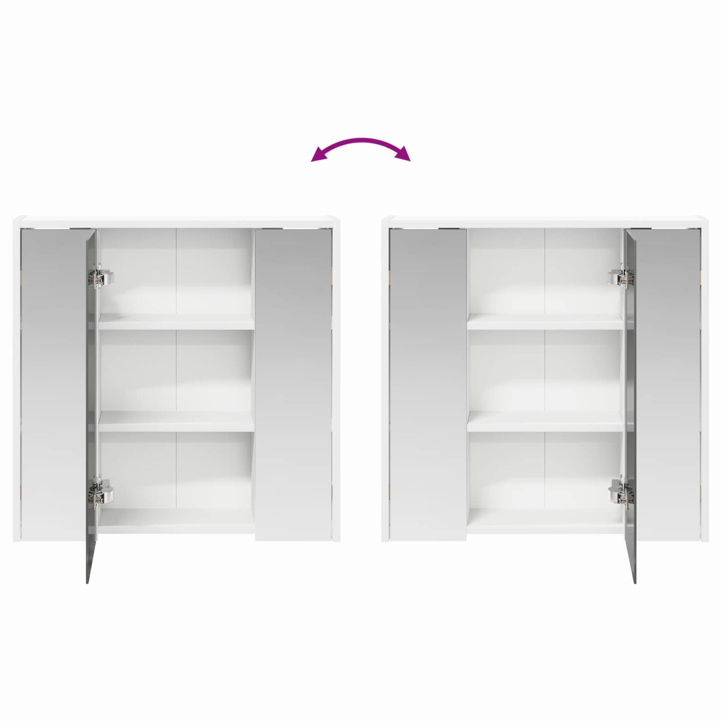 Bathroom Mirror Cabinet White 63.5 x 16 x 62.5 cm
