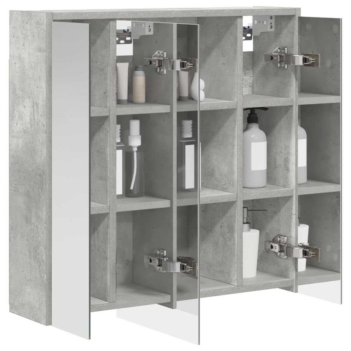 Bathroom Mirror Cabinet Concrete Grey 63.5 x 16 x 62.5 cm