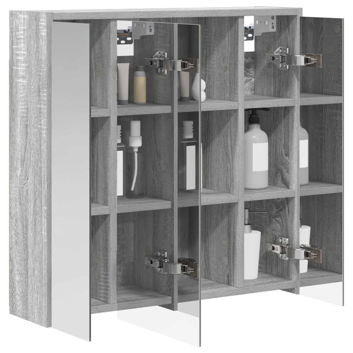 Bathroom Mirror Cabinet Grey Sonoma 63.5 x 16 x 62.5 cm