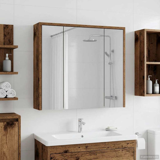 Bathroom Mirror Cabinet Old Wood 63.5 x 16 x 62.5 cm