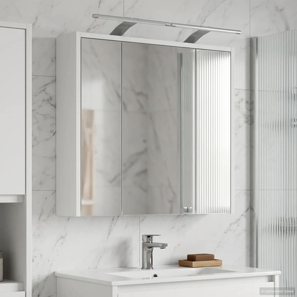 Bathroom Mirror Cabinet White 63.5 x 16 x 62.5 cm