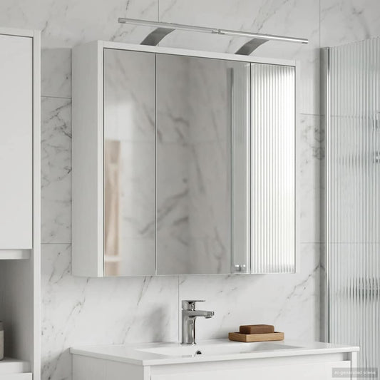 Bathroom Mirror Cabinet White 63.5 x 16 x 62.5 cm