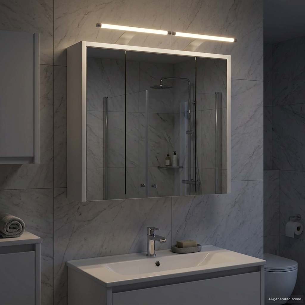 Bathroom Mirror Cabinet White 63.5 x 16 x 62.5 cm