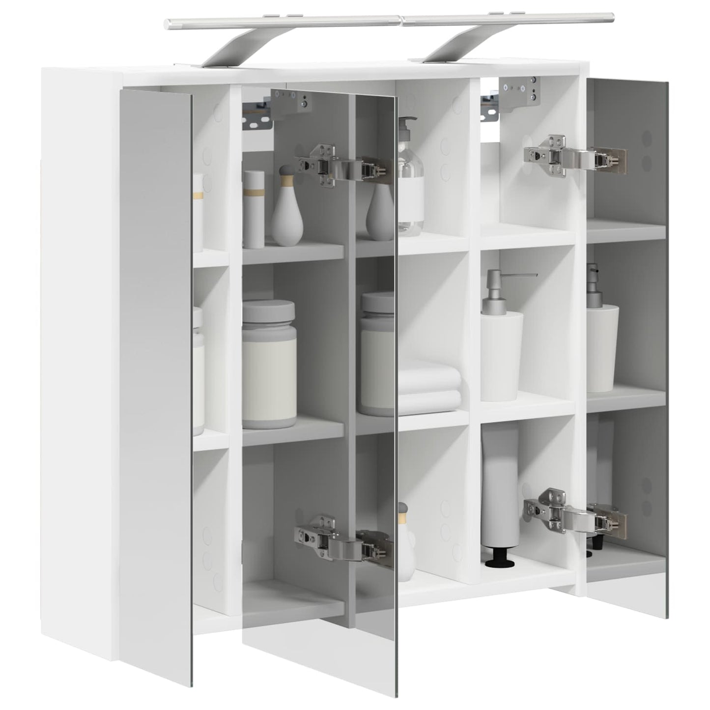 Bathroom Mirror Cabinet White 63.5 x 16 x 62.5 cm