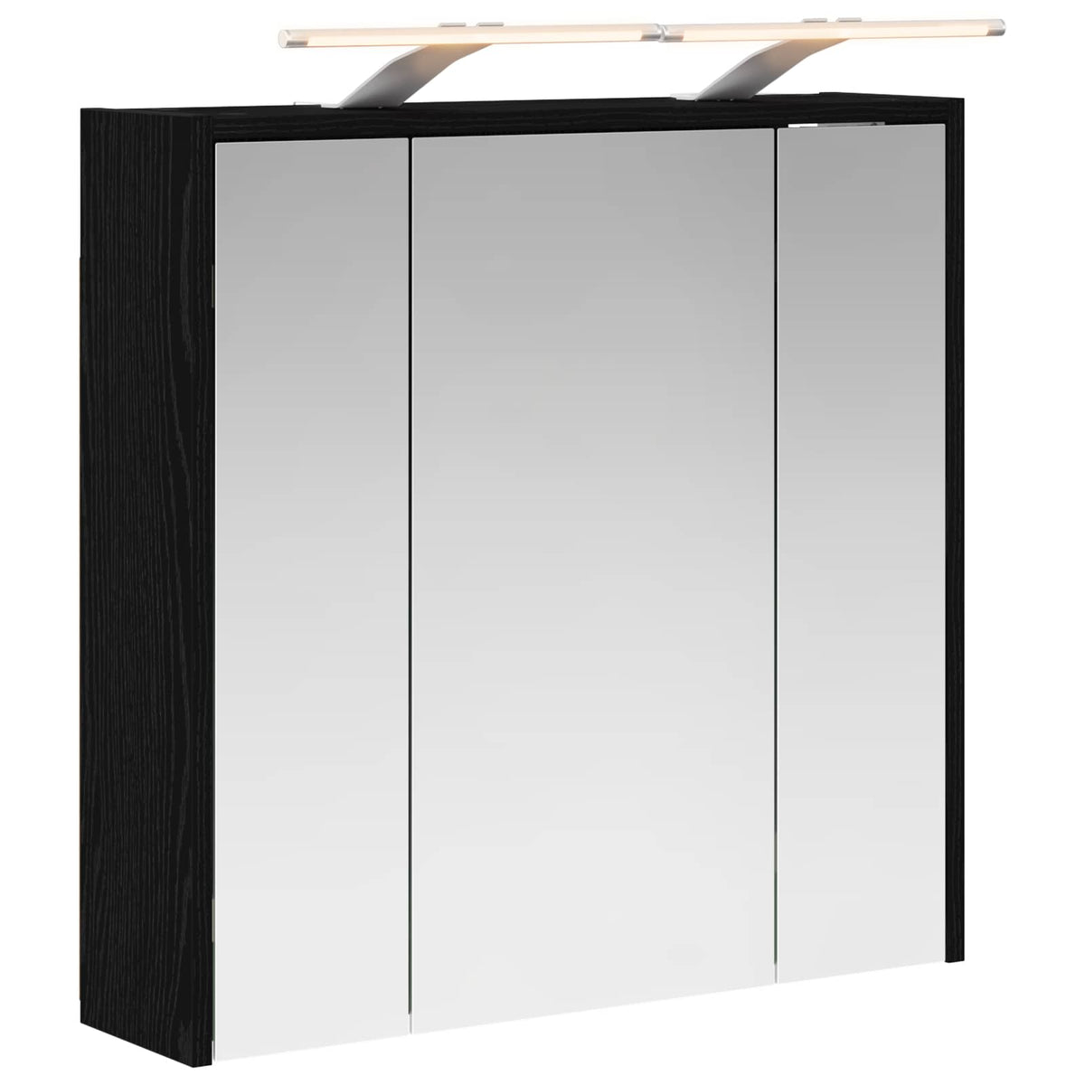 Bathroom Mirror Cabinet Black Oak 63.5 x 16 x 62.5 cm