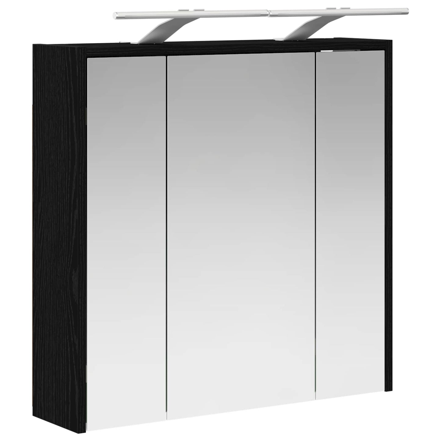 Bathroom Mirror Cabinet Black Oak 63.5 x 16 x 62.5 cm