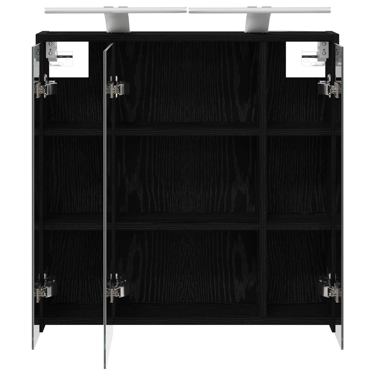 Bathroom Mirror Cabinet Black Oak 63.5 x 16 x 62.5 cm