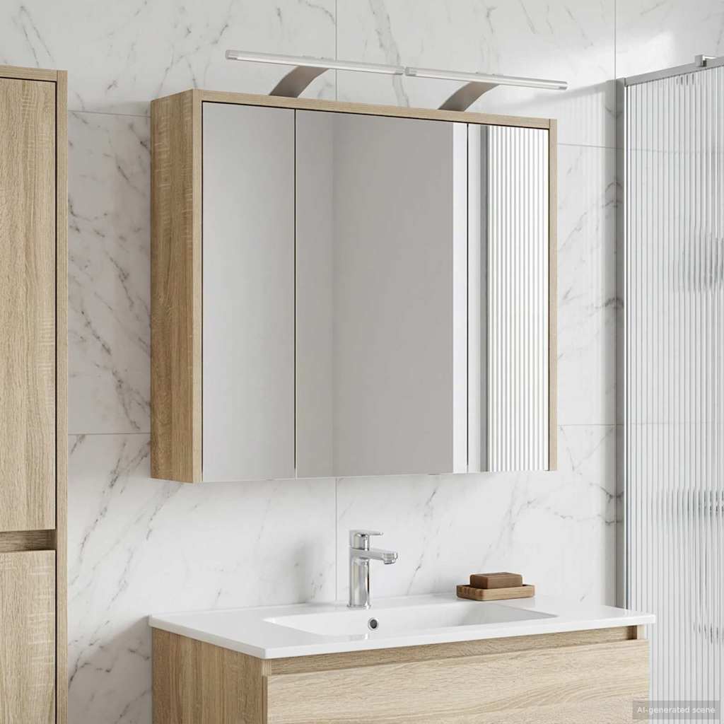 Bathroom Mirror Cabinet Sonoma Oak 63.5 x 16 x 62.5 cm