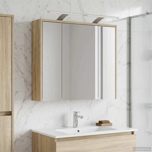 Bathroom Mirror Cabinet Sonoma Oak 63.5 x 16 x 62.5 cm