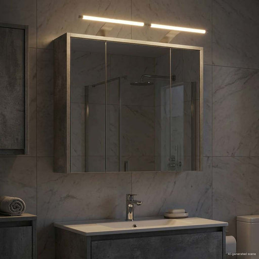 Bathroom Mirror Cabinet Concrete Grey 63.5 x 16 x 62.5 cm
