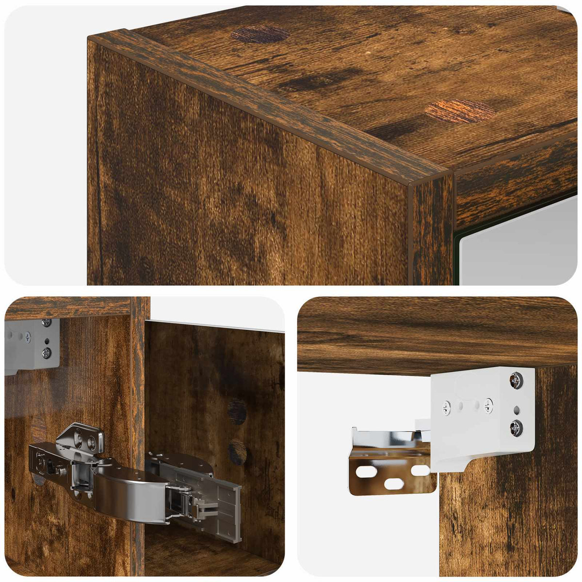Bathroom Mirror Cabinet Smoked Oak 63.5 x 16 x 62.5 cm