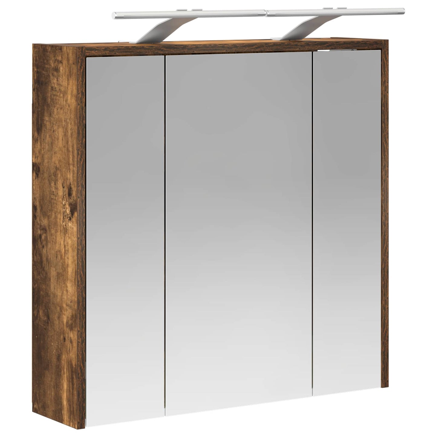 Bathroom Mirror Cabinet Smoked Oak 63.5 x 16 x 62.5 cm