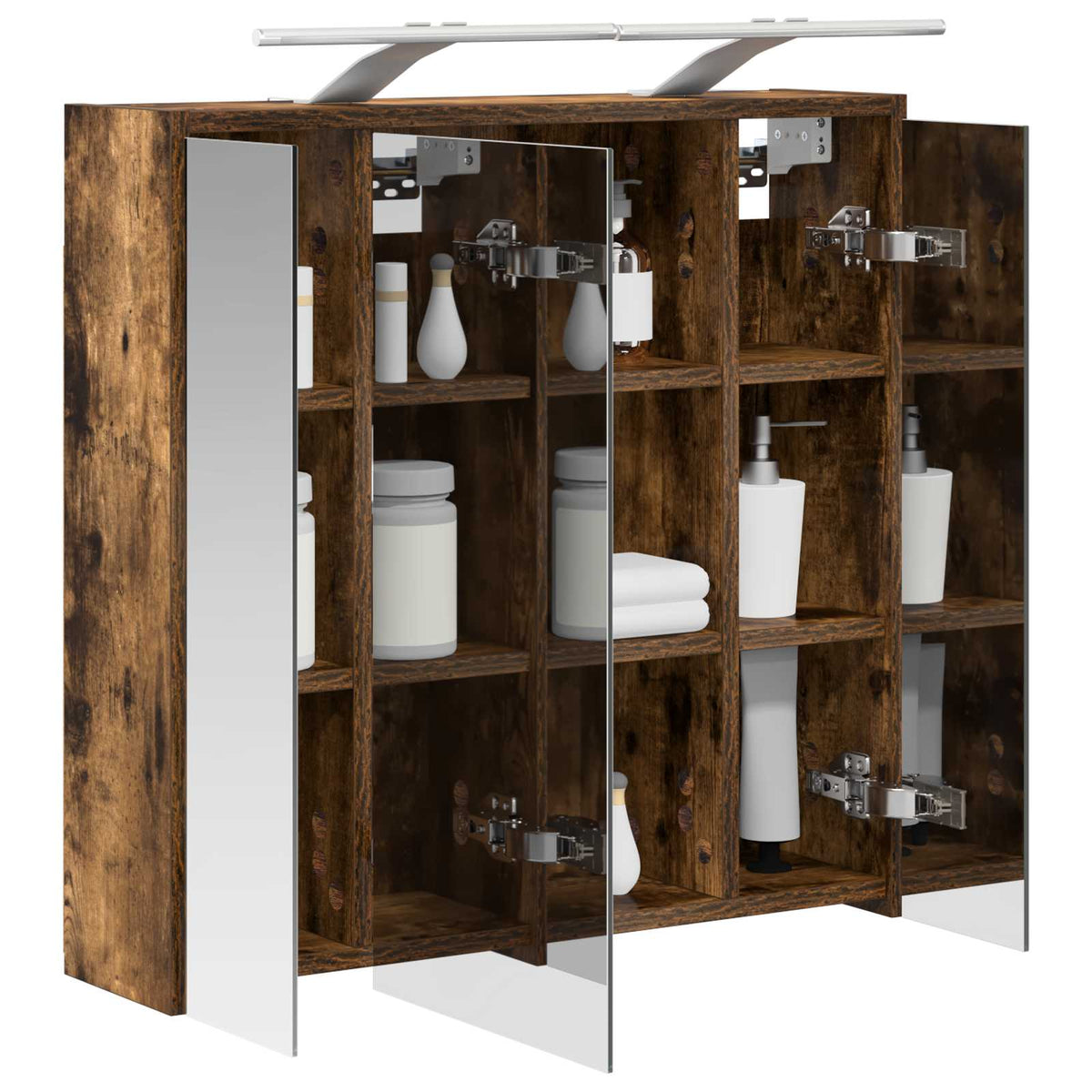 Bathroom Mirror Cabinet Smoked Oak 63.5 x 16 x 62.5 cm