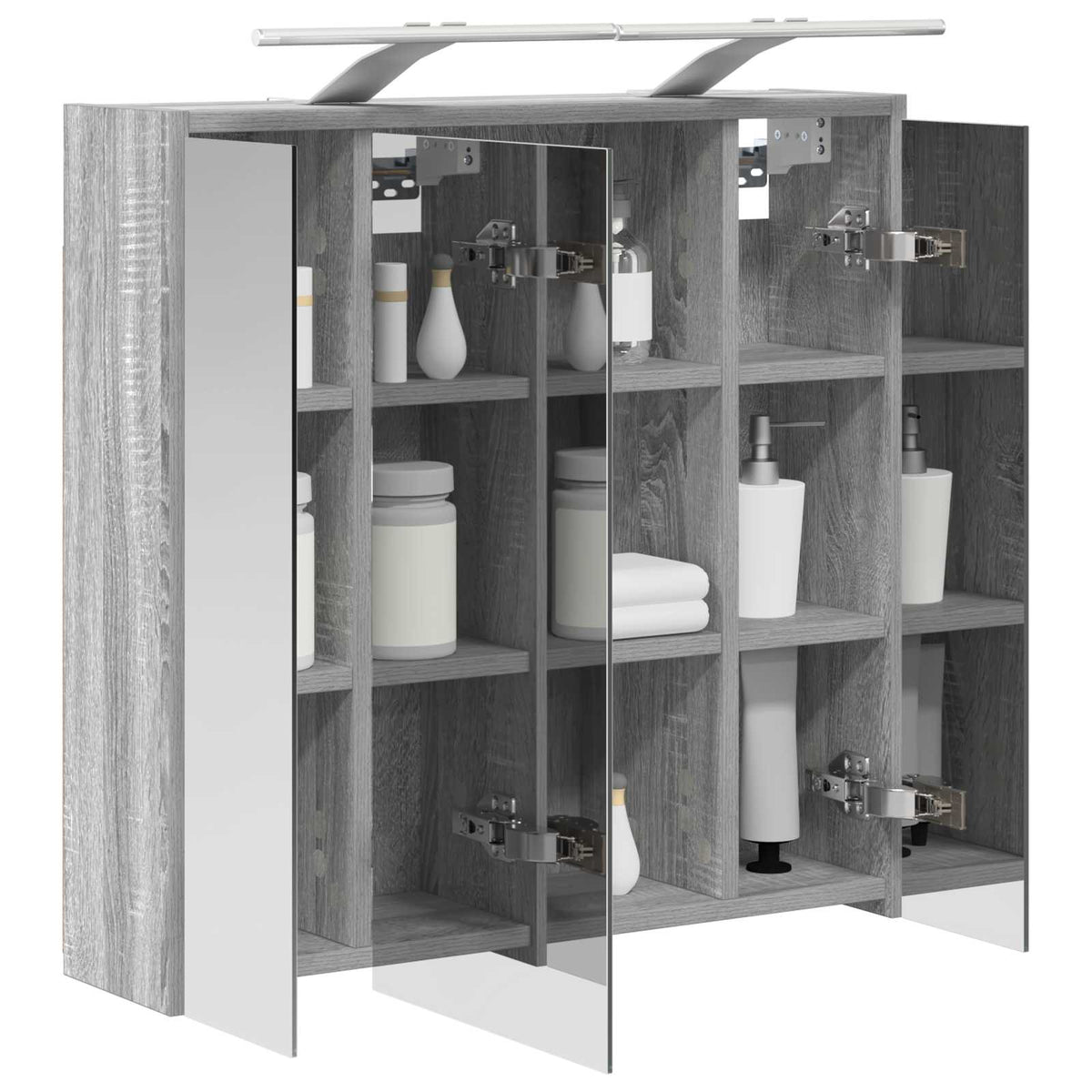 Bathroom Mirror Cabinet Grey Sonoma 63.5 x 16 x 62.5 cm