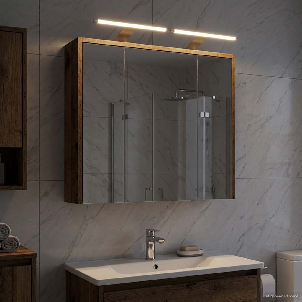 Bathroom Mirror Cabinet Old Wood 63.5 x 16 x 62.5 cm