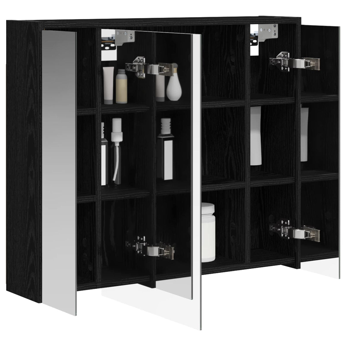Bathroom Mirror Cabinet Black Oak 73.5 x 16 x 62.5 cm