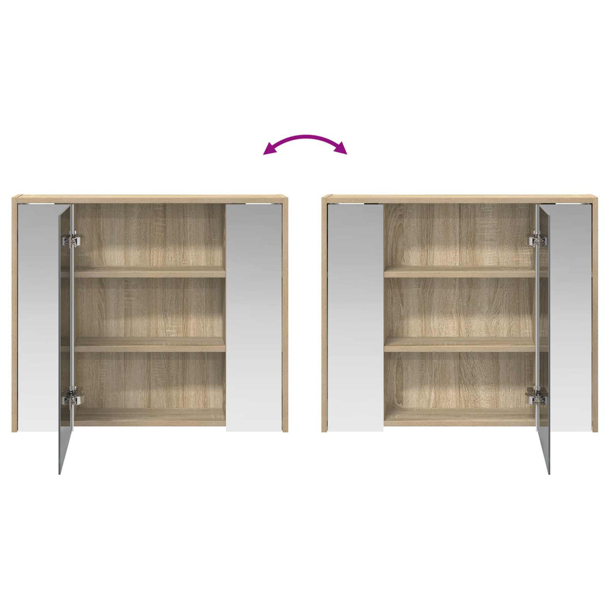 Bathroom Mirror Cabinet Sonoma Oak 73.5 x 16 x 62.5 cm