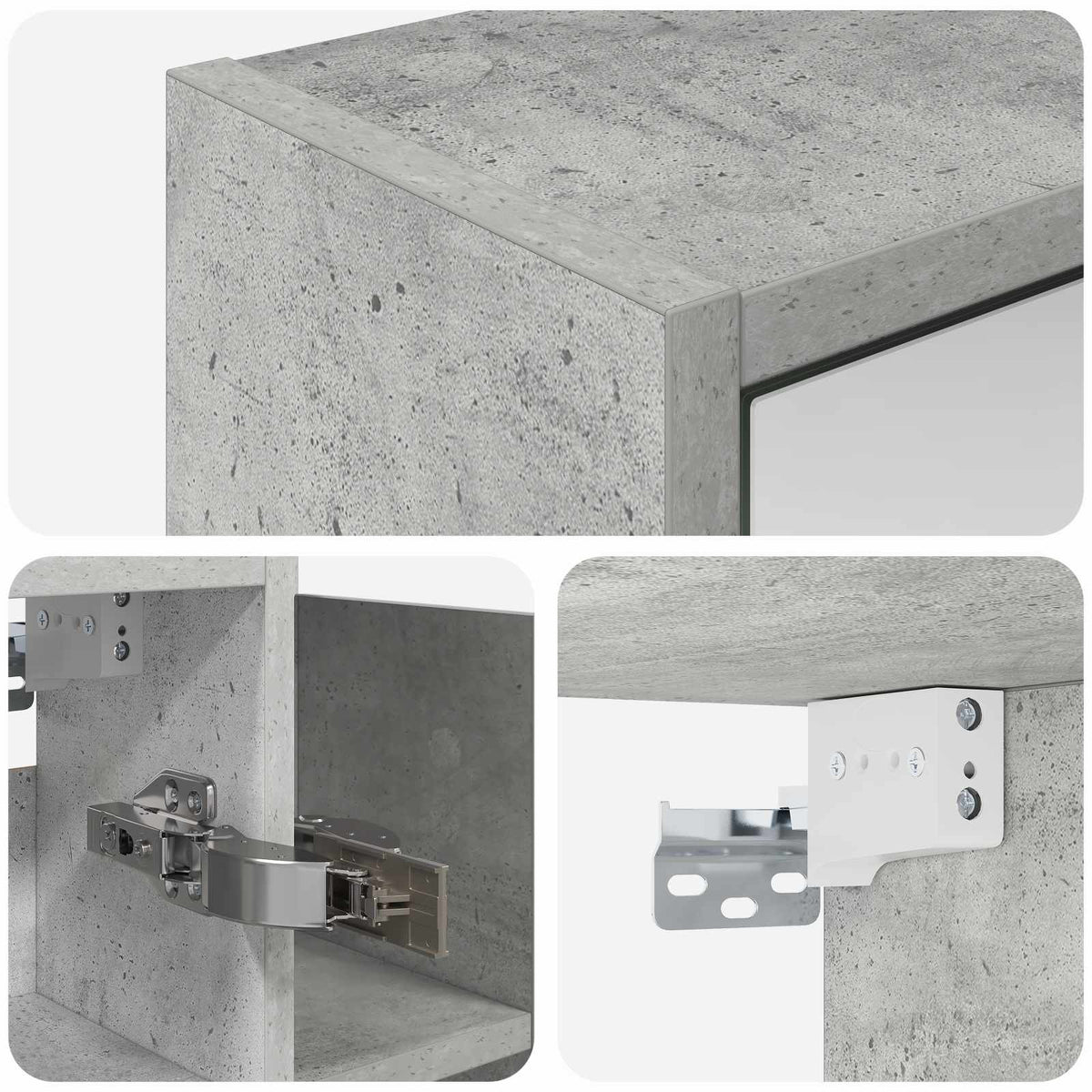Bathroom Mirror Cabinet Concrete Grey 73.5 x 16 x 62.5 cm