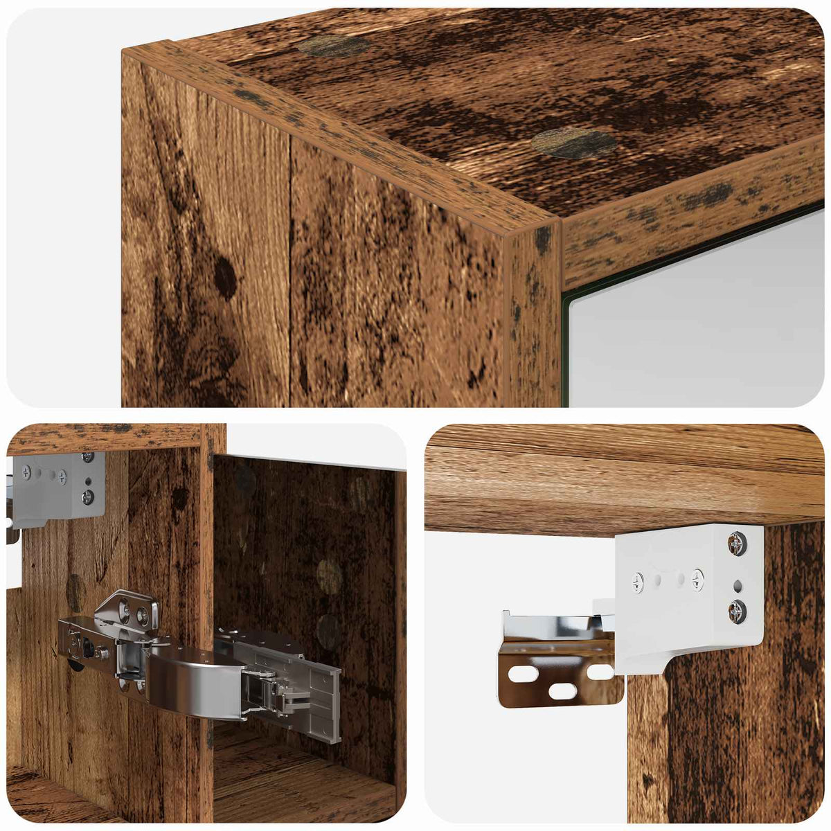 Bathroom Mirror Cabinet Old Wood 73.5 x 16 x 62.5 cm
