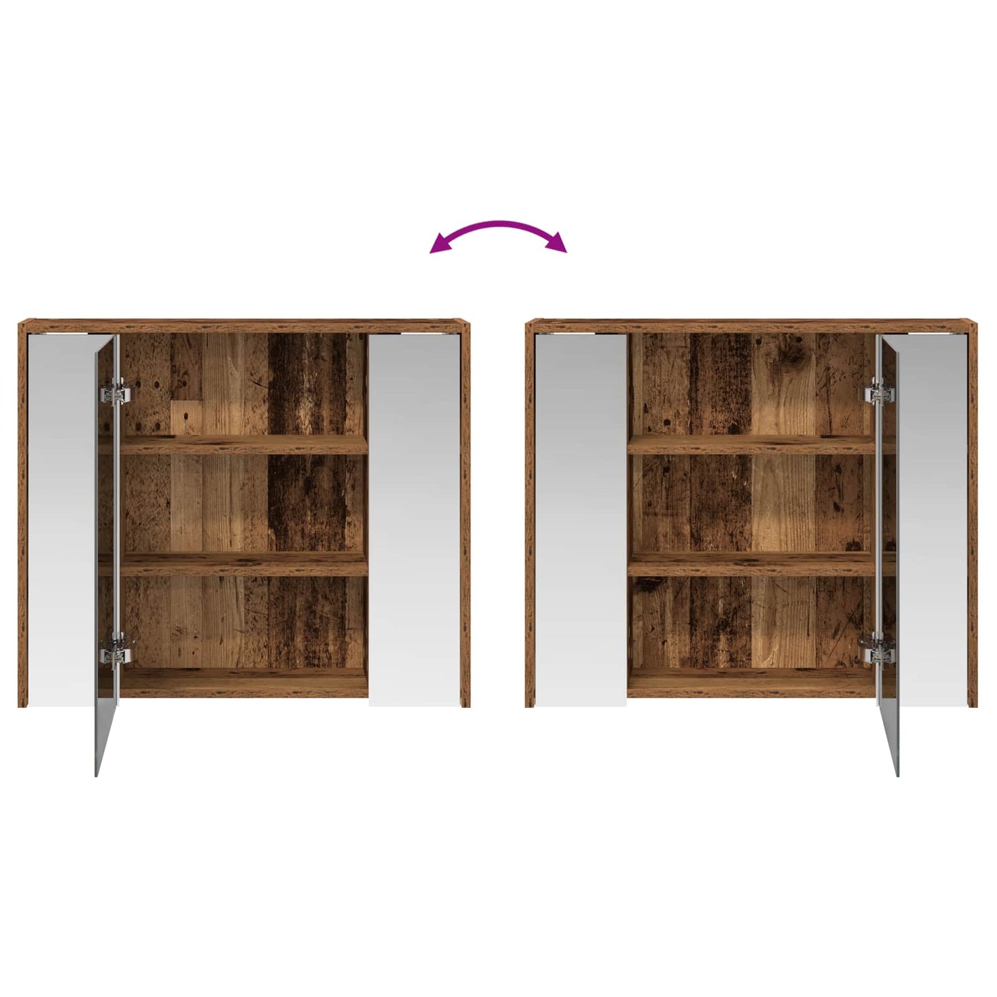 Bathroom Mirror Cabinet Old Wood 73.5 x 16 x 62.5 cm