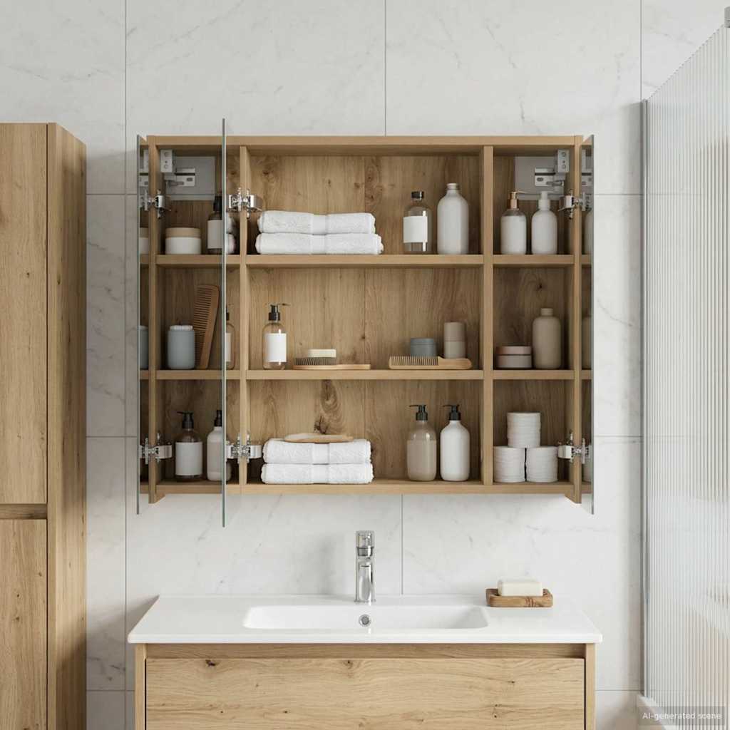 Bathroom Mirror Cabinet Artisian Oak 73.5 x 16 x 62.5 cm