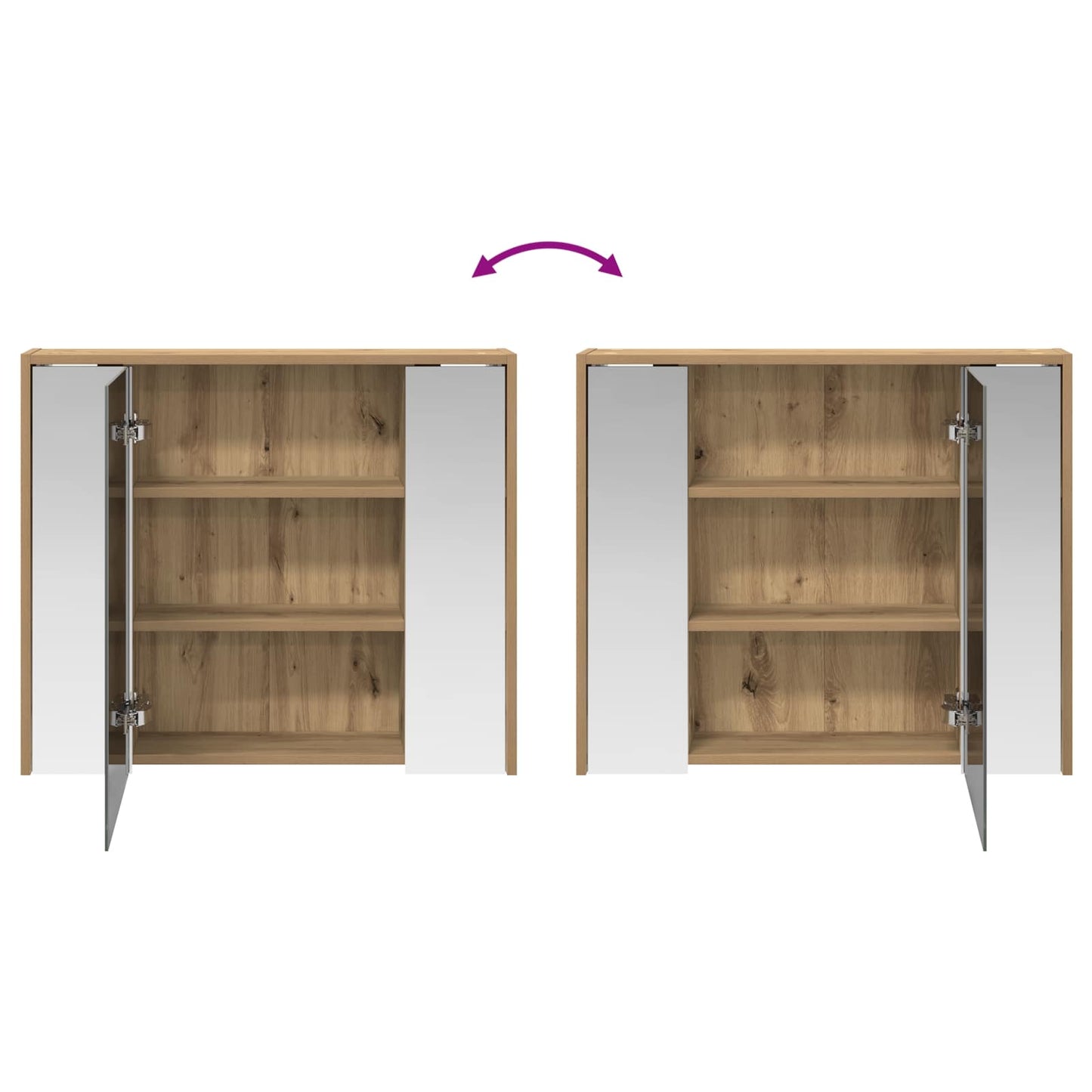 Bathroom Mirror Cabinet Artisian Oak 73.5 x 16 x 62.5 cm