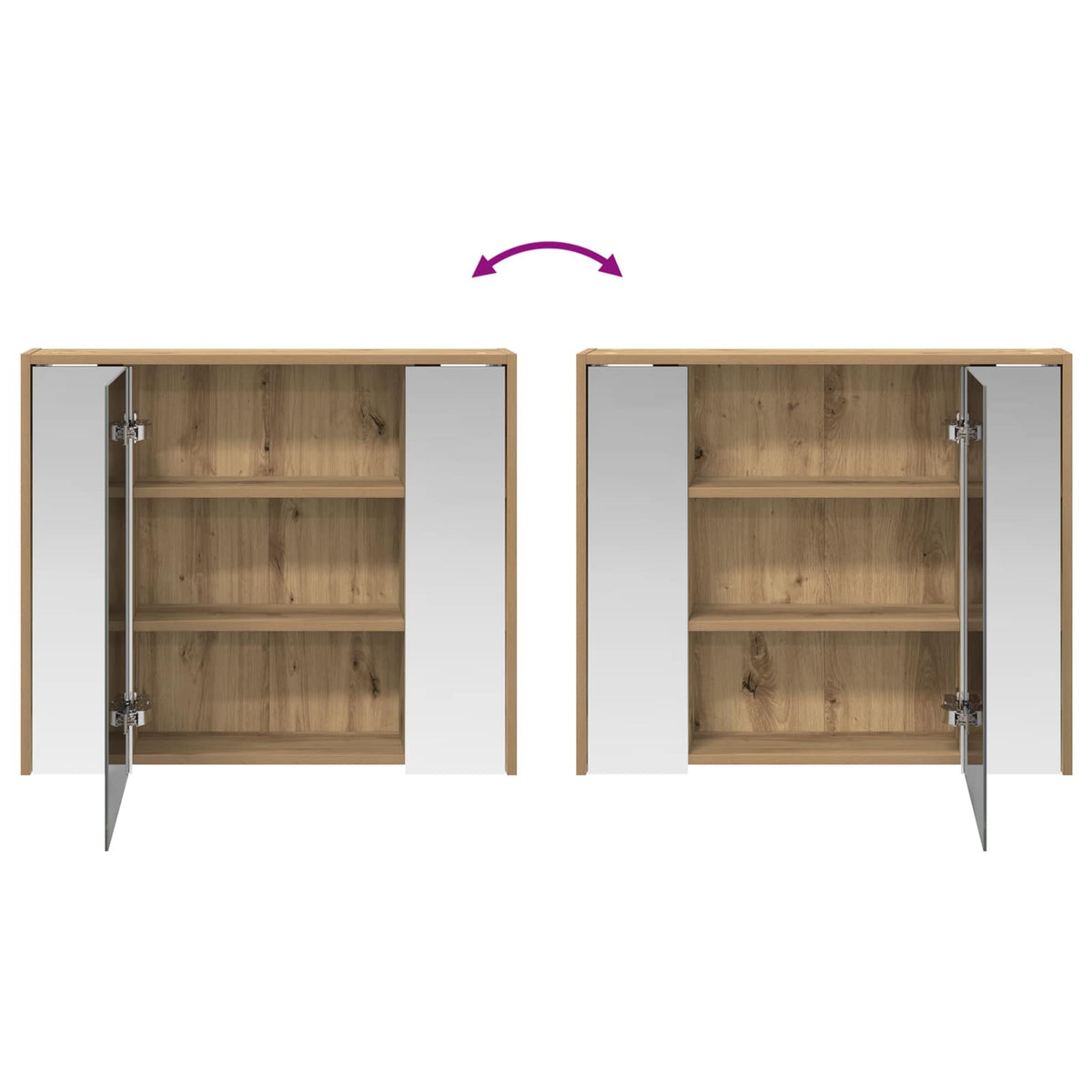 Bathroom Mirror Cabinet Artisian Oak 73.5 x 16 x 62.5 cm