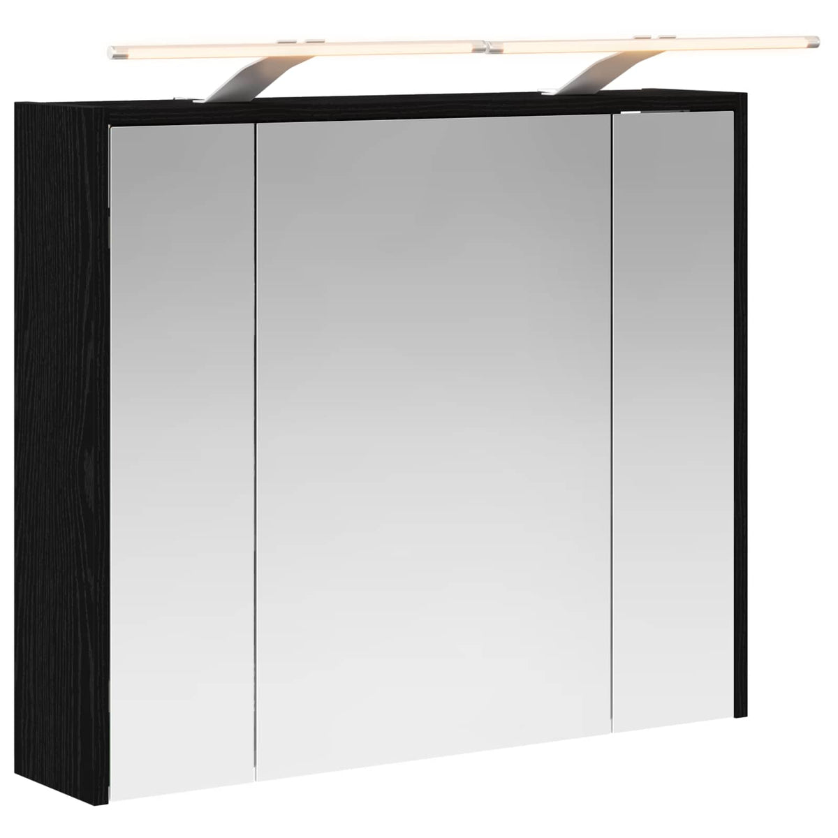 Bathroom Mirror Cabinet Black Oak 73.5 x 16 x 62.5 cm