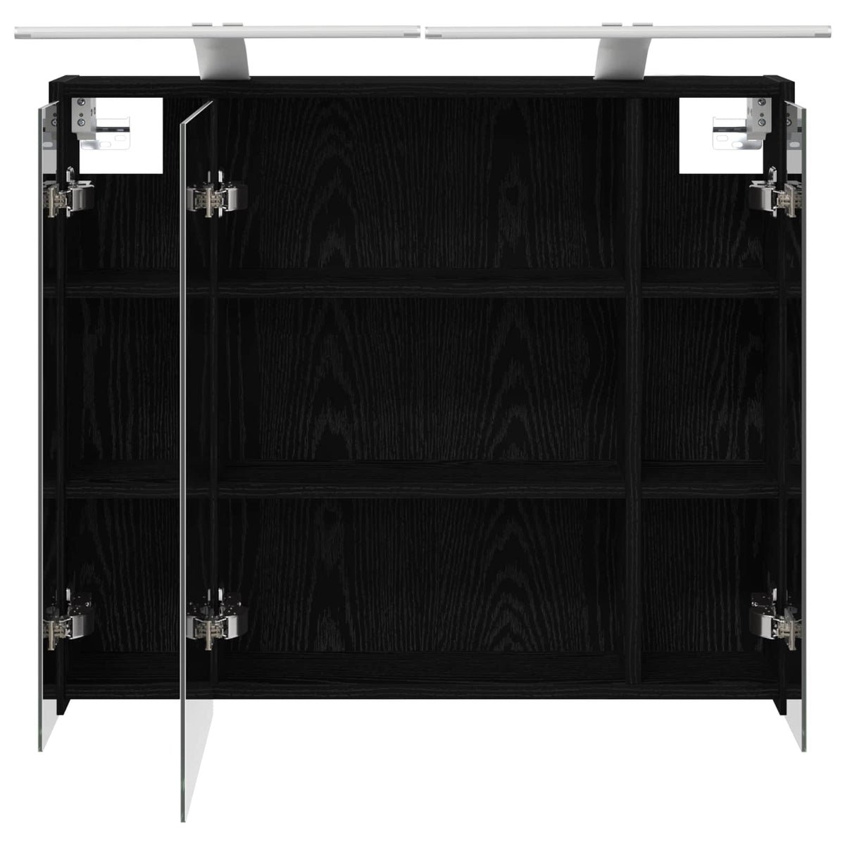 Bathroom Mirror Cabinet Black Oak 73.5 x 16 x 62.5 cm