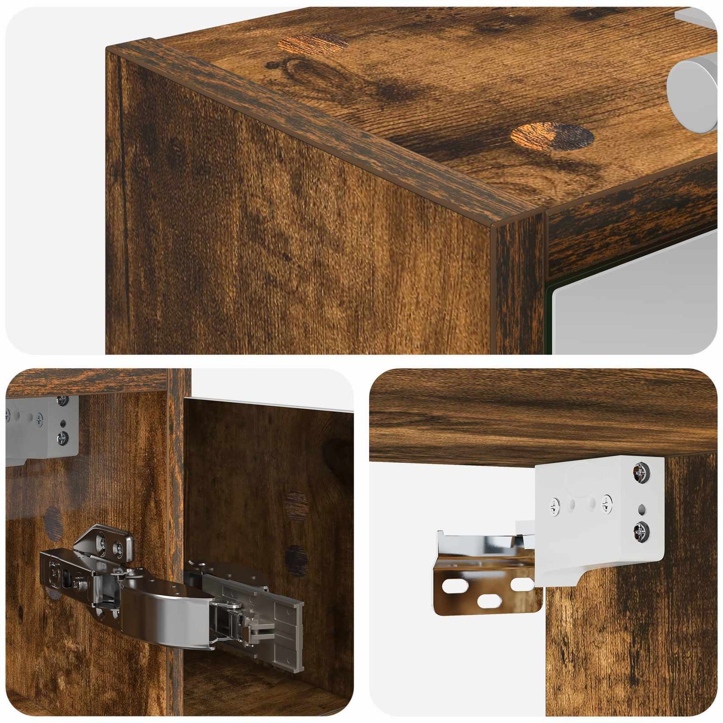 Bathroom Mirror Cabinet Smoked Oak 73.5 x 16 x 62.5 cm