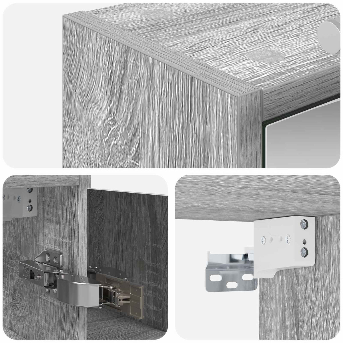 Bathroom Mirror Cabinet Grey Sonoma 73.5 x 16 x 62.5 cm