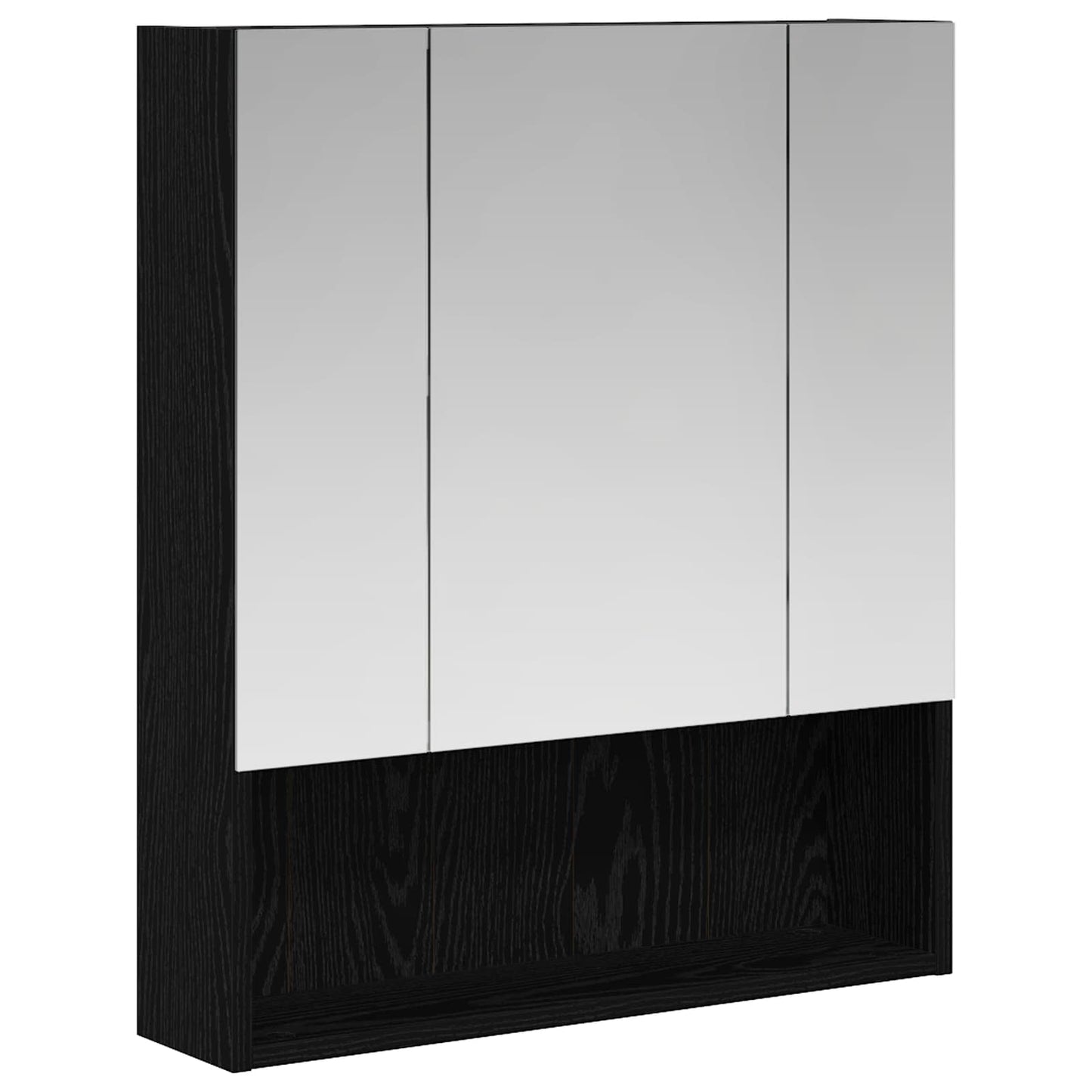 Bathroom Mirror Cabinet Black Oak 60 x 14.5 x 70 cm