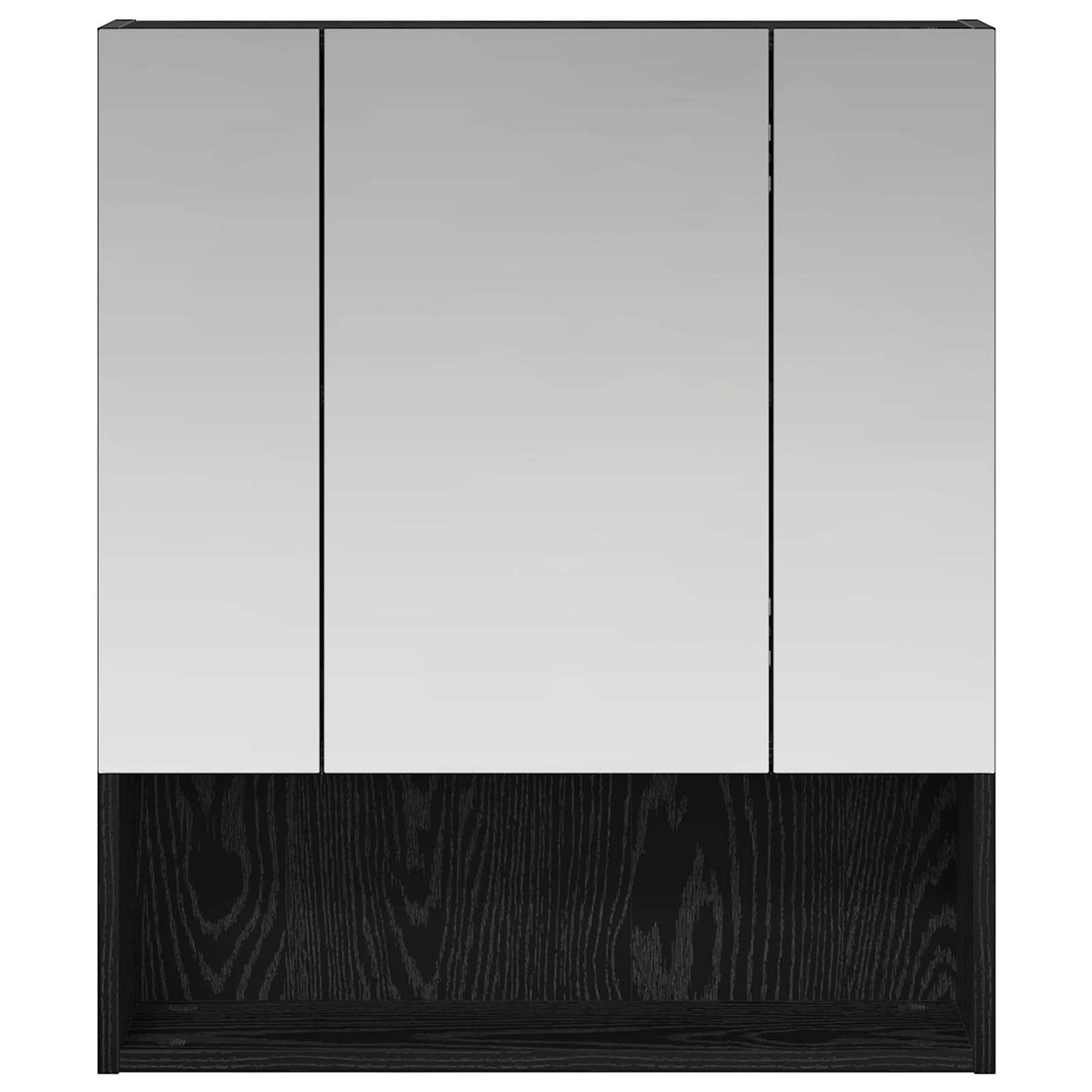 Bathroom Mirror Cabinet Black Oak 60 x 14.5 x 70 cm