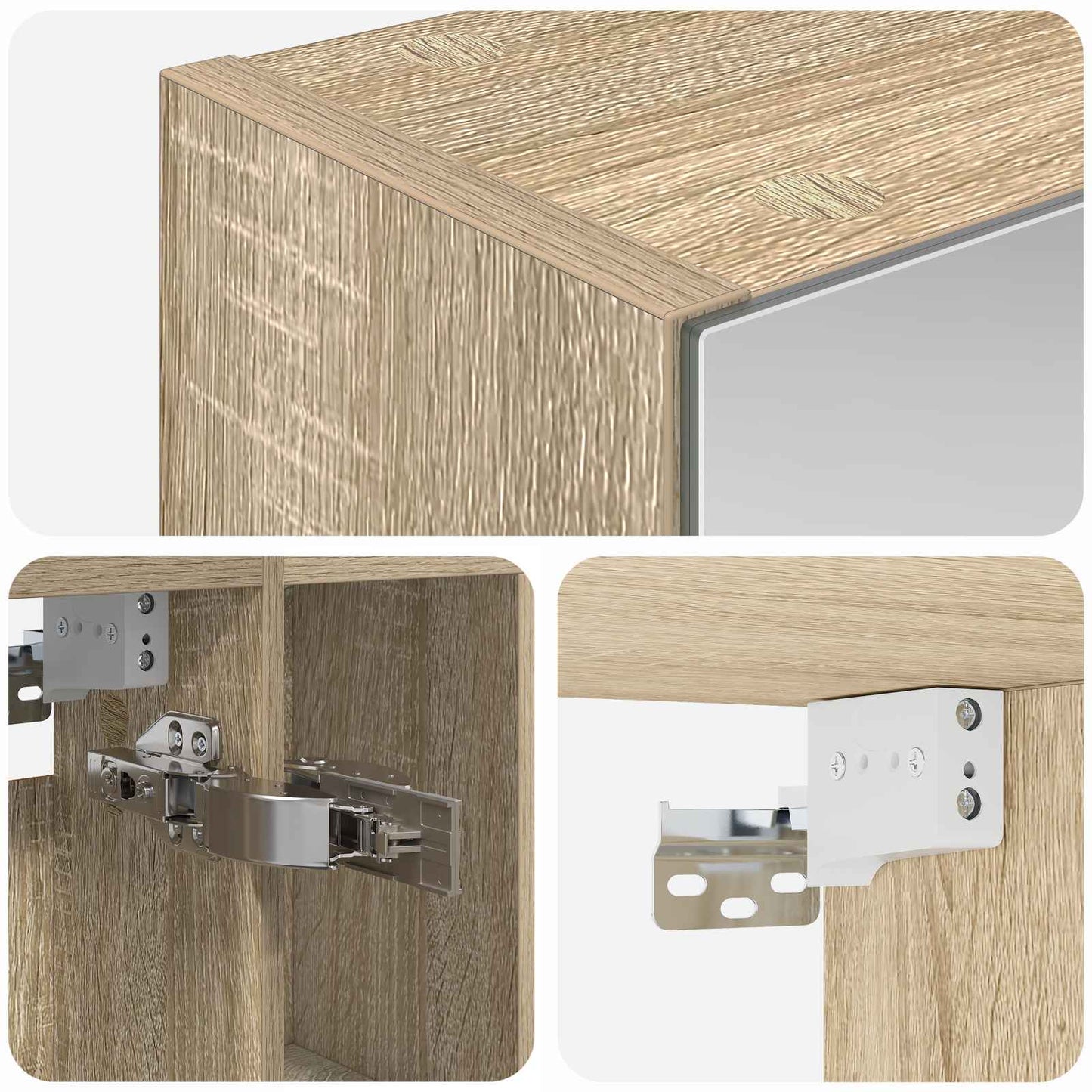 Bathroom Mirror Cabinet Sonoma Oak 60 x 14.5 x 70 cm