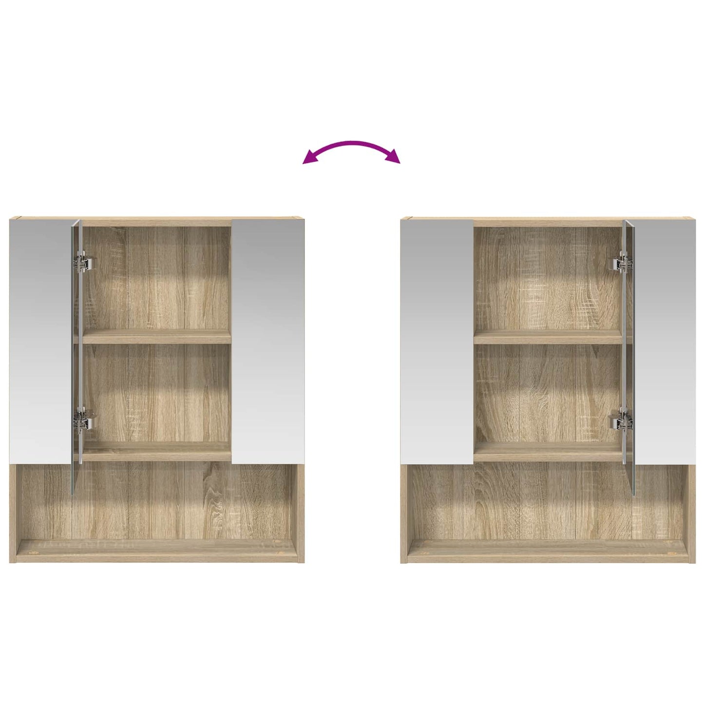 Bathroom Mirror Cabinet Sonoma Oak 60 x 14.5 x 70 cm