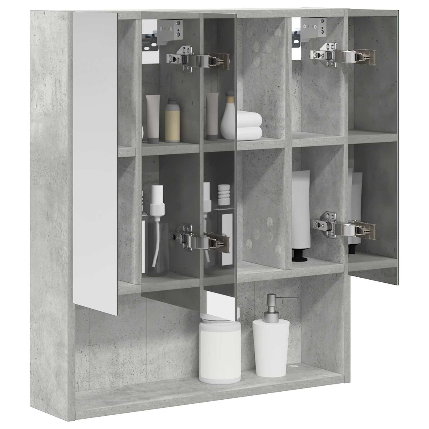 Bathroom Mirror Cabinet Concrete Grey 60 x 14.5 x 70 cm
