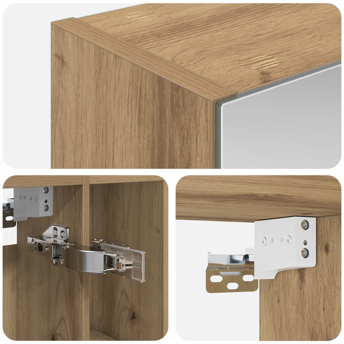 Bathroom Mirror Cabinet Artisan Oak 60 x 14.5 x 70 cm