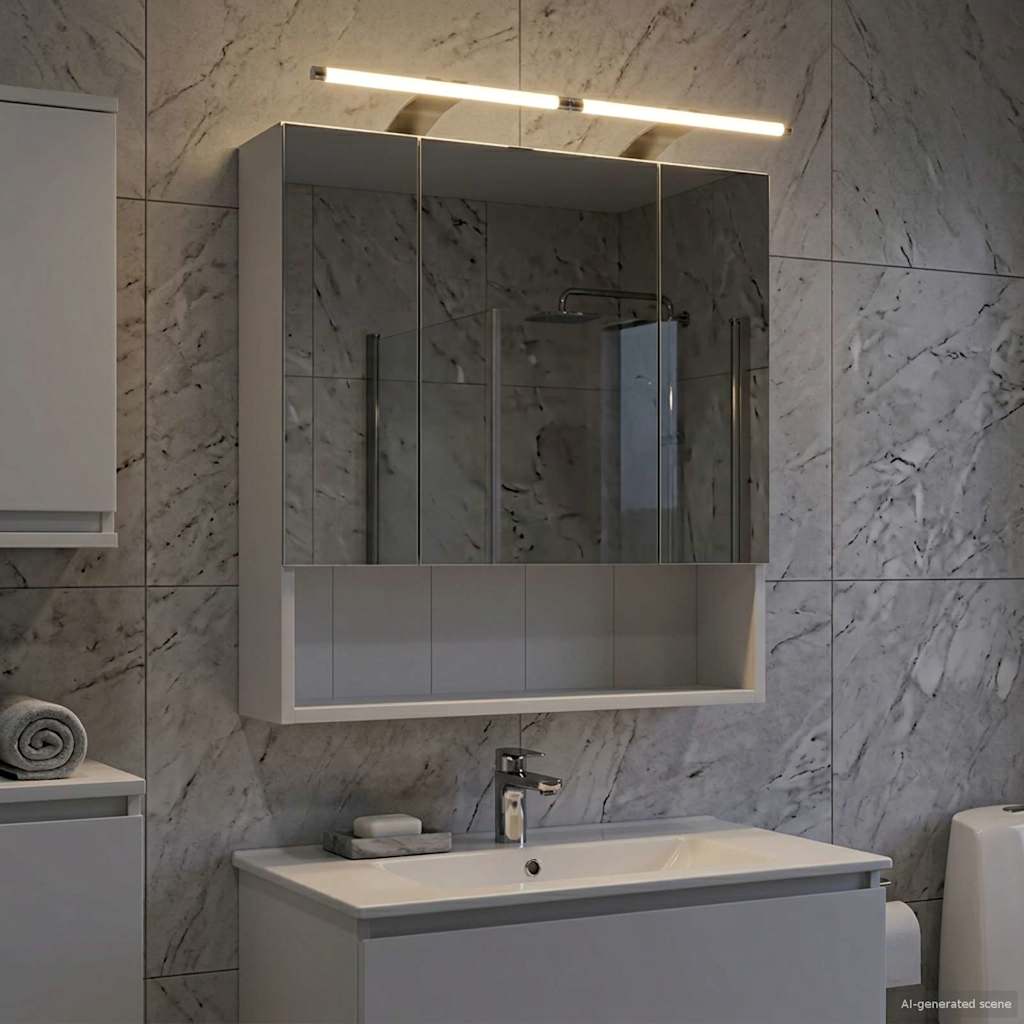 Bathroom Mirror Cabinet White 60 x 14.5 x 70 cm Engineered wood