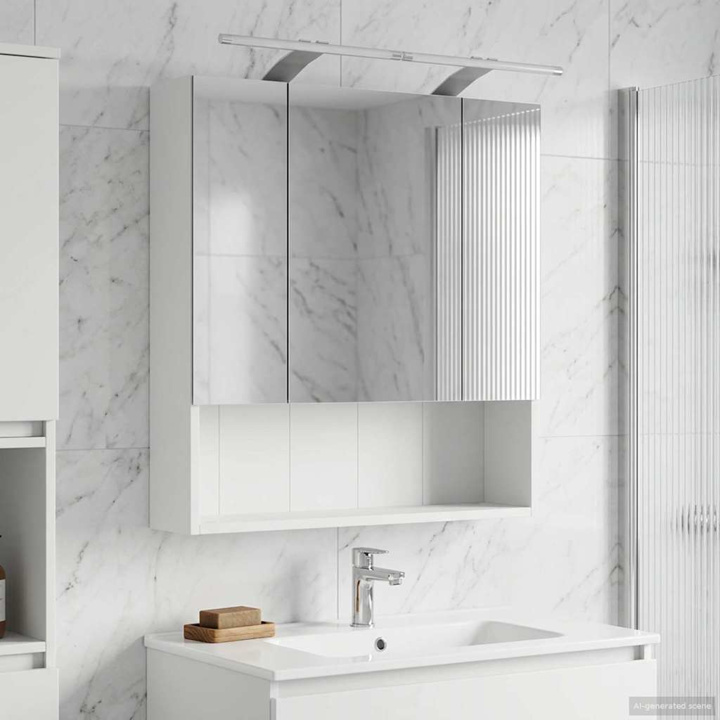 Bathroom Mirror Cabinet White 60 x 14.5 x 70 cm Engineered wood