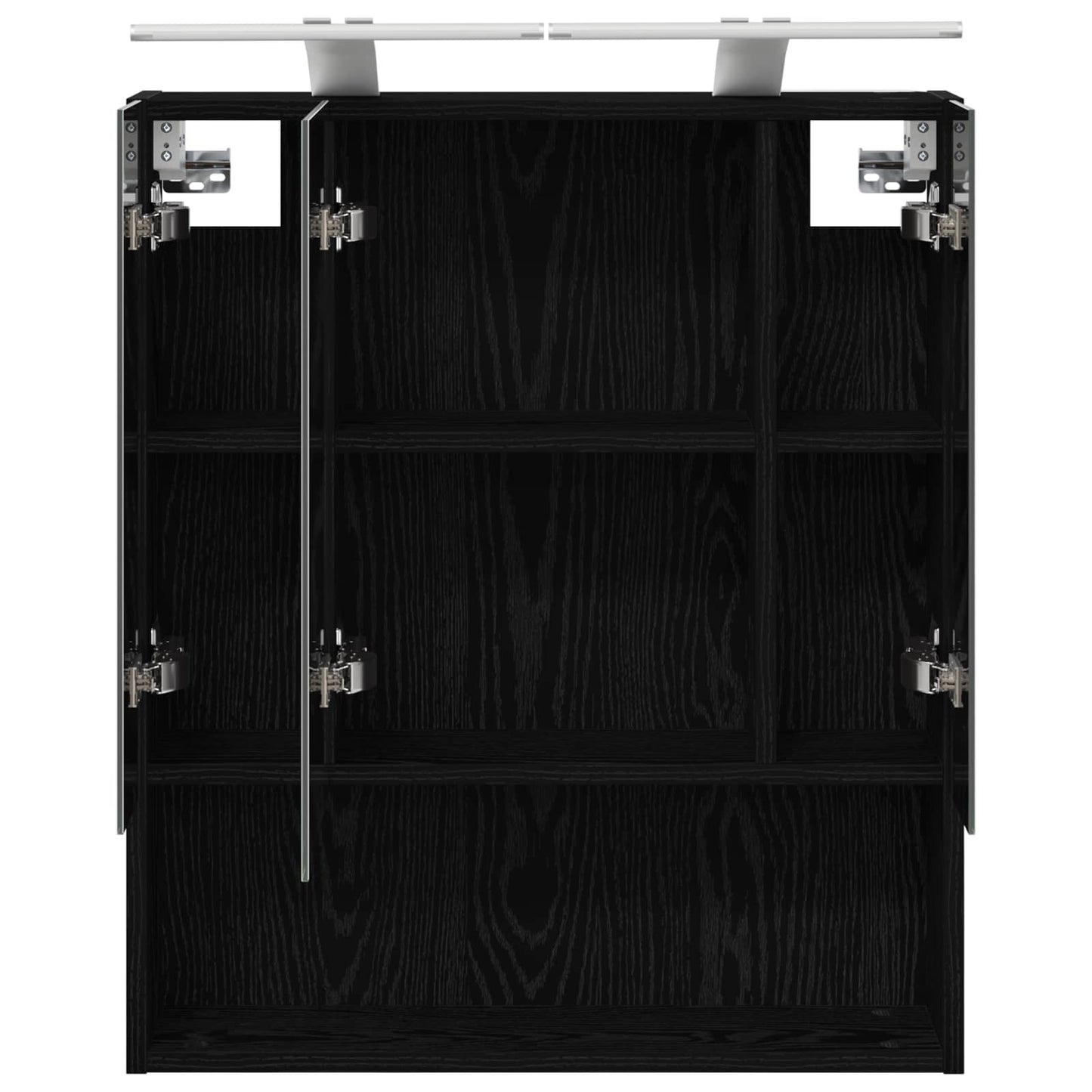 Bathroom Mirror Cabinet Black Oak 60 x 14.5 x 70 cm
