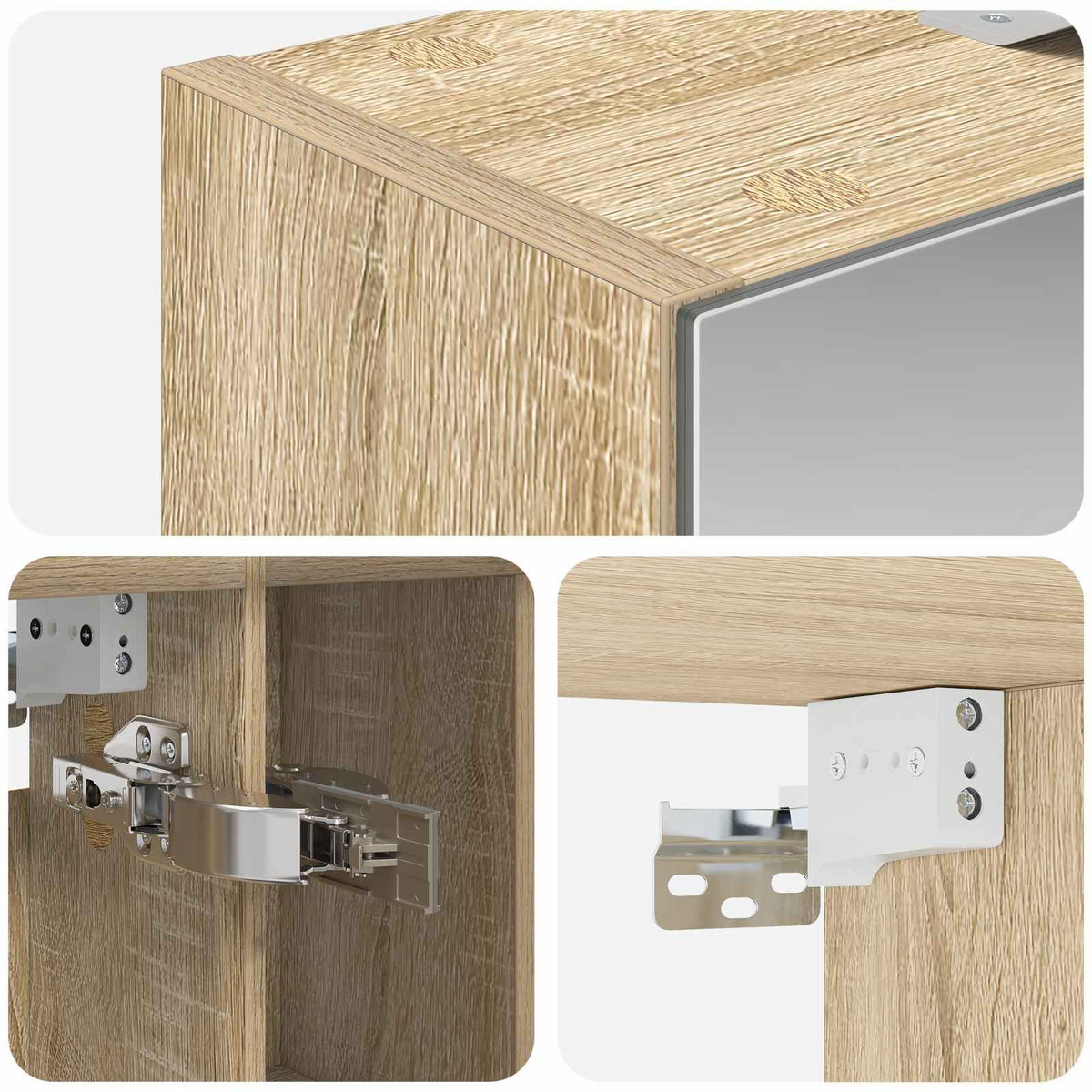 Bathroom Mirror Cabinet Sonoma Oak 60 x 14.5 x 70 cm