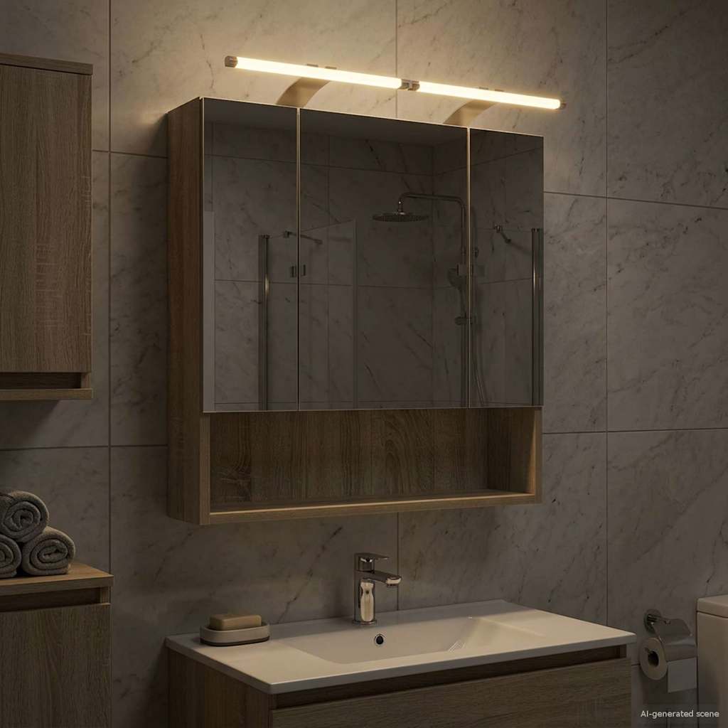 Bathroom Mirror Cabinet Sonoma Oak 60 x 14.5 x 70 cm