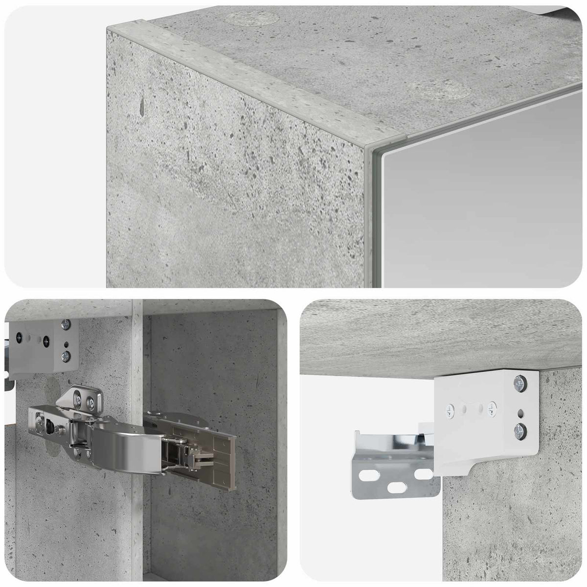 Bathroom Mirror Cabinet Concrete Grey 60 x 14.5 x 70 cm