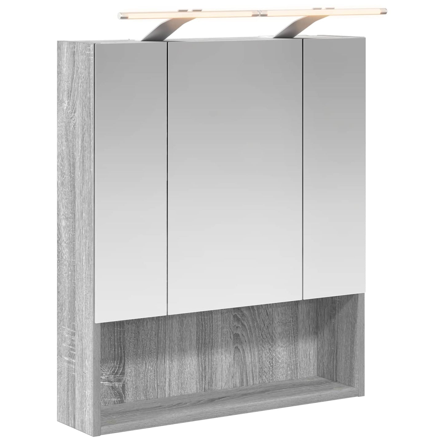 Bathroom Mirror Cabinet Grey Sonoma 60 x 14.5 x 70 cm